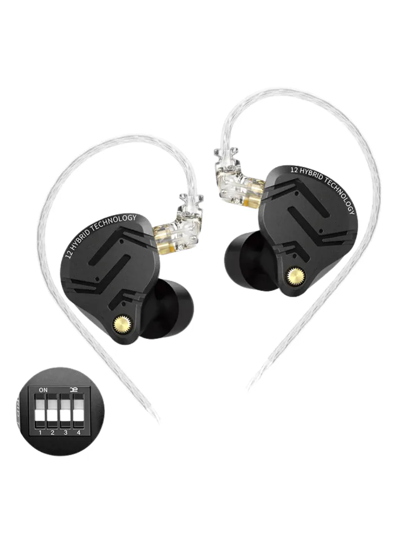 KZ ZS12 PRO X negro con selector de switches